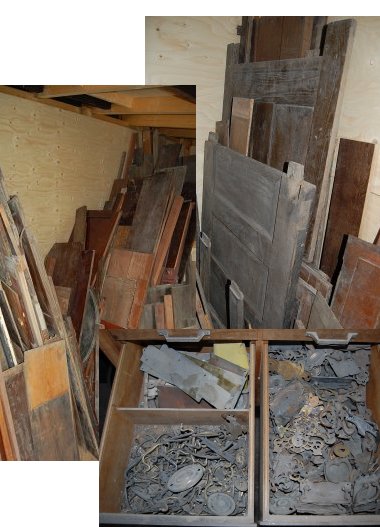 Reclaimed wood and fittings