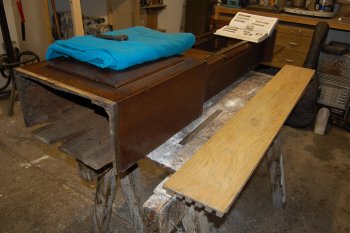 Piece of wood on the right will become new feet for the grandfather clock