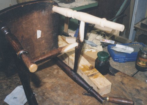 Repairing chair leg