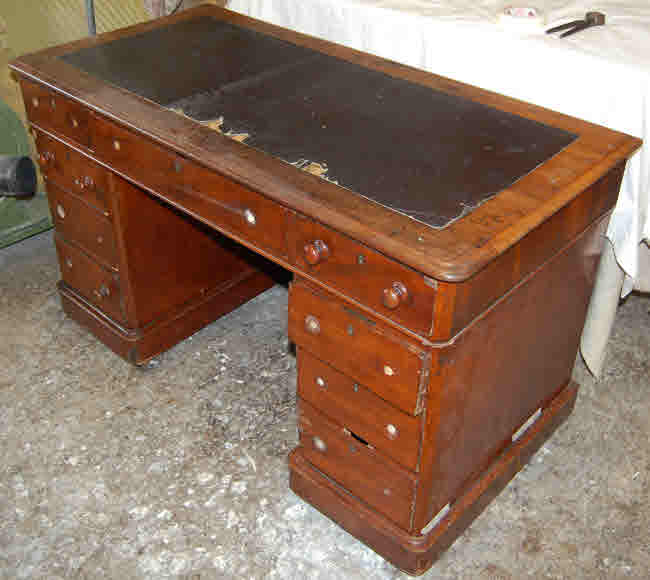 Mahogany Pedestal  Desk before