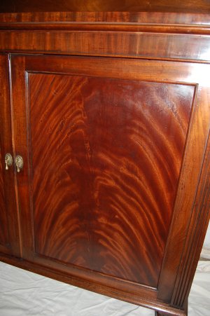 Finished flame mahogany doors