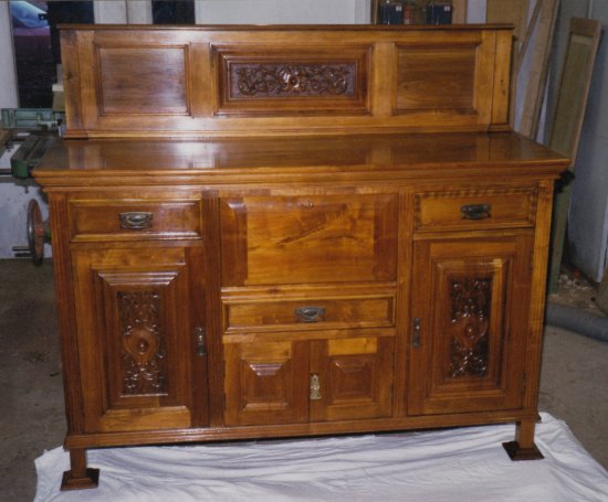 Restored Art Nouveau Walnut Sideboard
