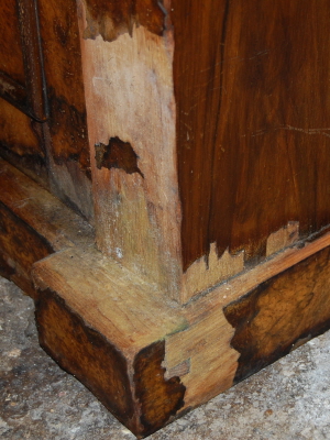 Damaged bottom corner