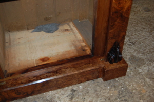 Walnut Chiffonier being repaired